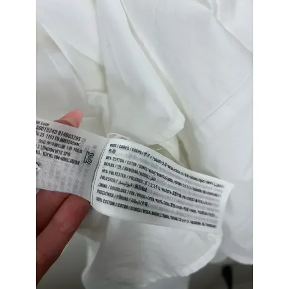 Abercrombie & Fitch Emerson Puff Sleeve Mini Dress White Sz LT Cottage Romantic - Picture 7 of 8